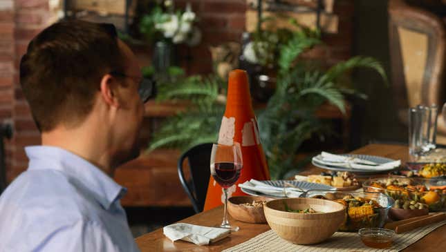 Image for article titled ‘It’s So Nice To Finally Meet One Of Pete’s Work Friends,’ Says Chasten Buttigieg To Traffic Cone