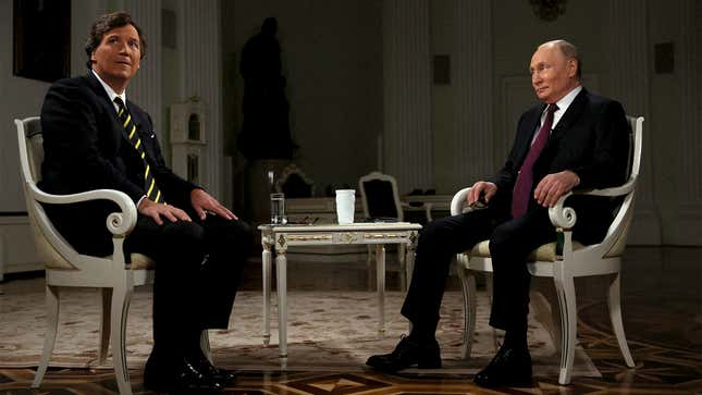 Image for article titled Everything We Learned From Tucker Carlson’s Vladimir Putin Interview