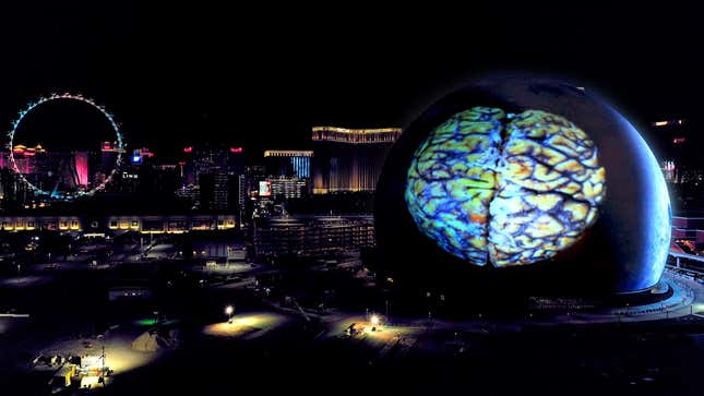 Image for article titled Las Vegas Sphere Displays CTE-Ravaged Brain During Super Bowl