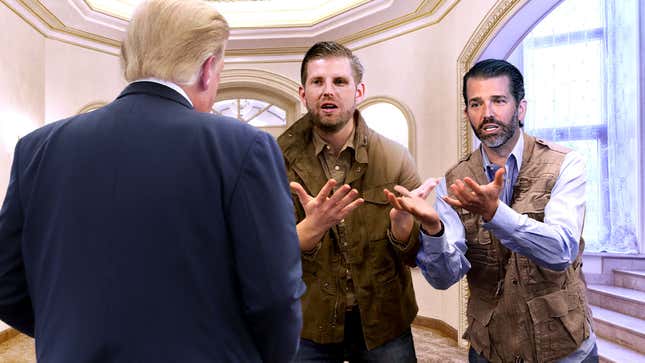 Image for article titled Trump Boys Help Father Raise $83 Million By Asking Their Dad For The Money