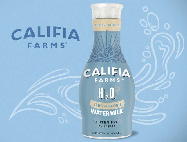 Image for article titled Califia Introduces New Zero-Calorie H2O Milk Made From Blended Water