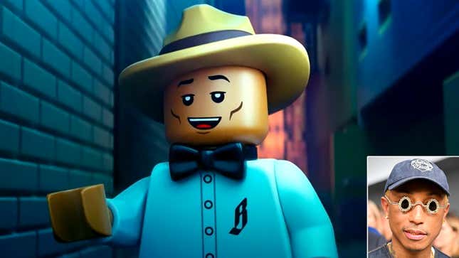 Image for article titled Frustrated Studio Execs Unsure How To Convince Public That Lego Pharrell Williams Movie Actually Happening