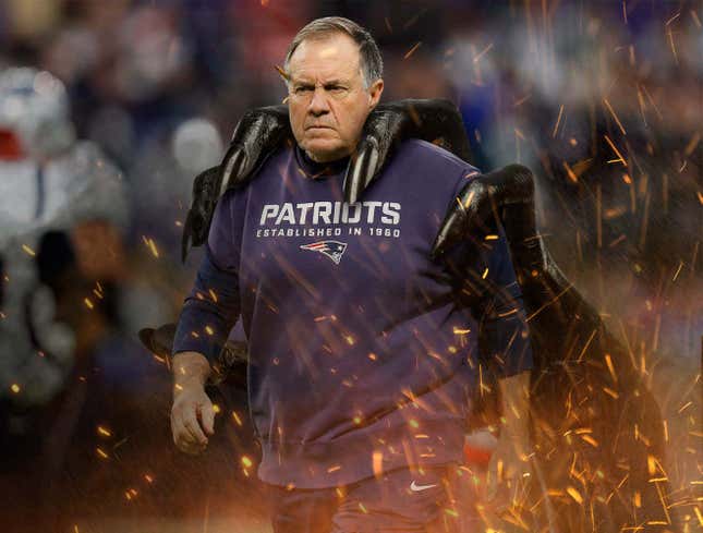 Image for article titled The Onion Looks Back On Bill Belichick’s 24,000-Year Reign Of Darkness